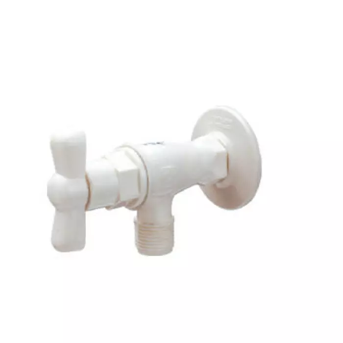 POLYTUF Standard Series Angle Stop Cock T Handle with Flange 1025