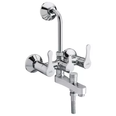 Buy Plato Metallic Finish High Flow Trendy Wall Mixer 3 in 1 With Bend Size of 3/4 inch, T 015 from Industrybuying.com