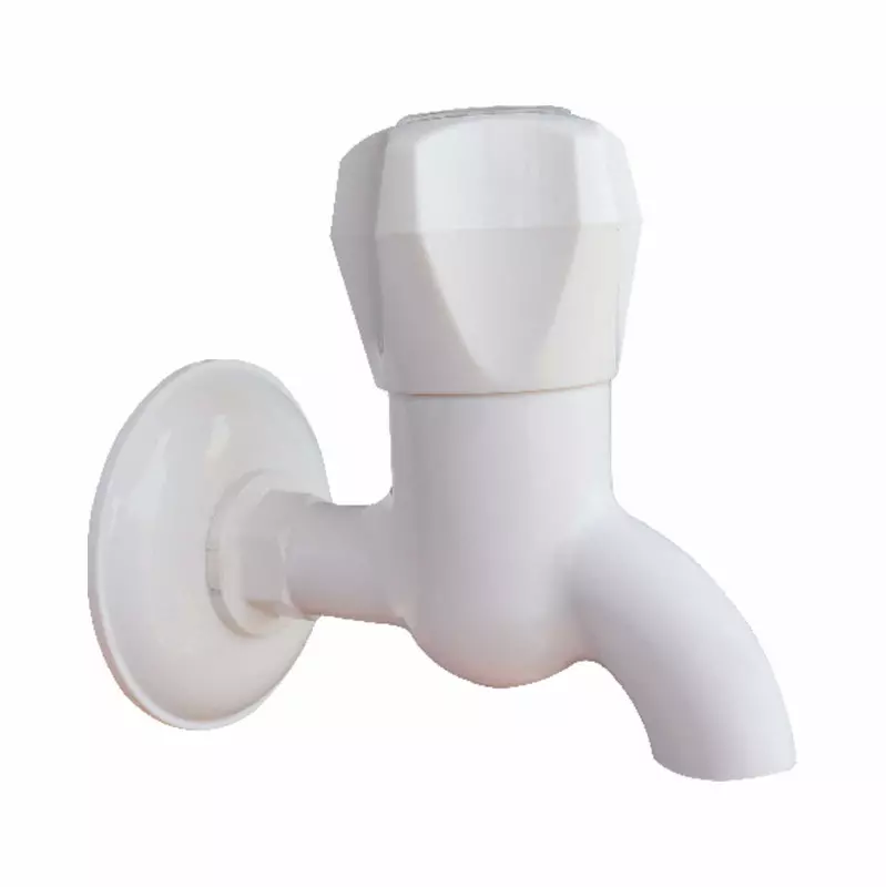 APL Apollo TP002 Continental Bib Cock Short Body with Flange Bathroom Faucet White