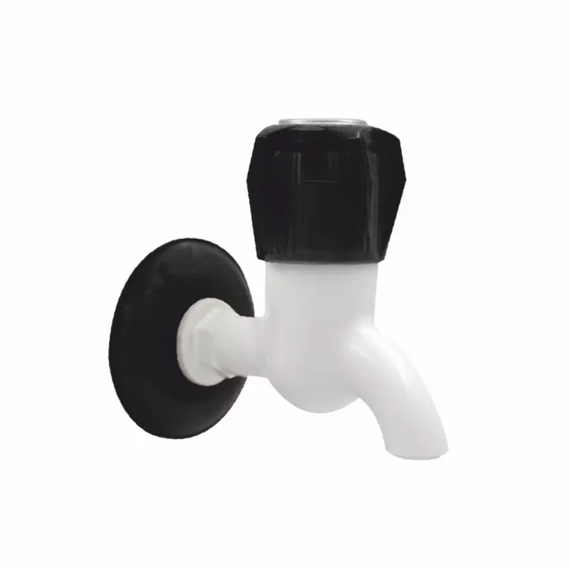 APL Apollo TP014 Spark Bib Cock Short Body with Flange Bathroom Faucet White & Black