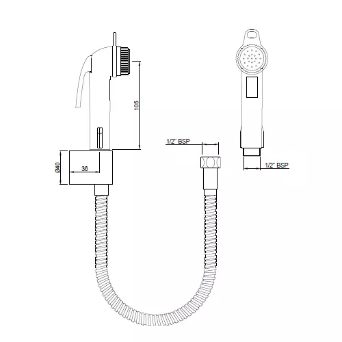Jaquar ABS Matte Finish Health Faucet ALD-IVC-593