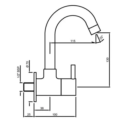 Jaquar Quarter Turn Sink Cock Florentine FLR-CHR-5347N