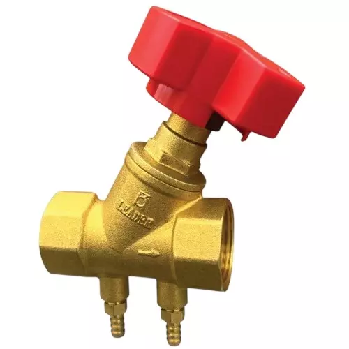 Leader Double Regulating Balancing Valve With Nozzle 25 mm (1 inch) Forged Brass Body PN-16 Pressure/Class Rating Size Code G, FLB 275