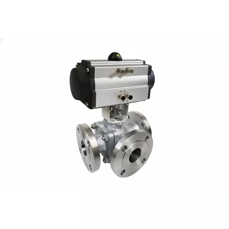 Quickair Ball Valve L Port With Spring Retainer A - 300# ISO SERIES, Stainless Steel 304 CF8, Flanged End