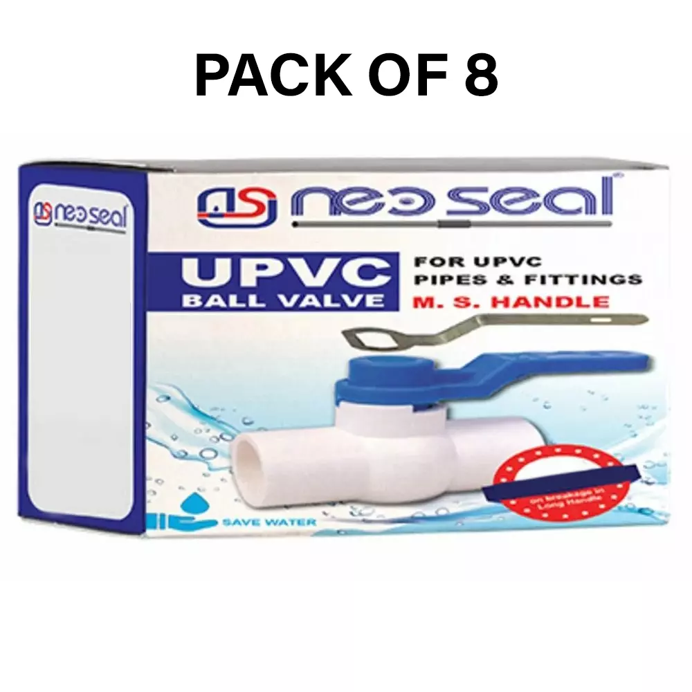 NeoSeal UPVC Ball Valves Gold Star MS Handle (1 inch) 25 mm (Pack of 8)