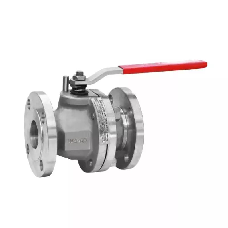 Leader Ball Valve Two Piece Design Floating Ball Lever Operated Non IBR 100 mm (4 inch) Cast Corrosion-Resistant Steel Body Class-150 Size Code N, CCS0100