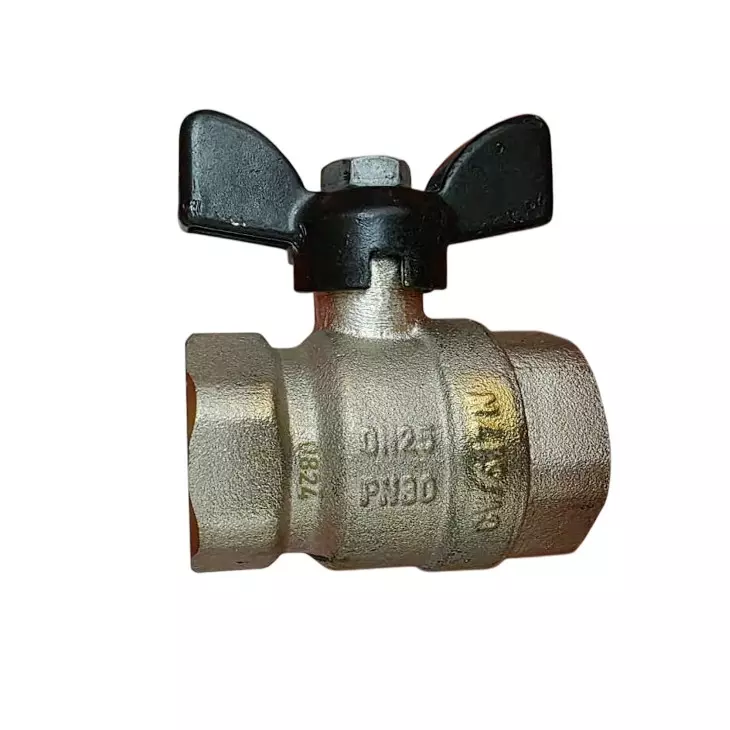 LEHRY VALVES 25 mm (1 Inch) Forged Brass Ball Valve Screwed End with Butterfly Handle, LIV-BLV-BS-002