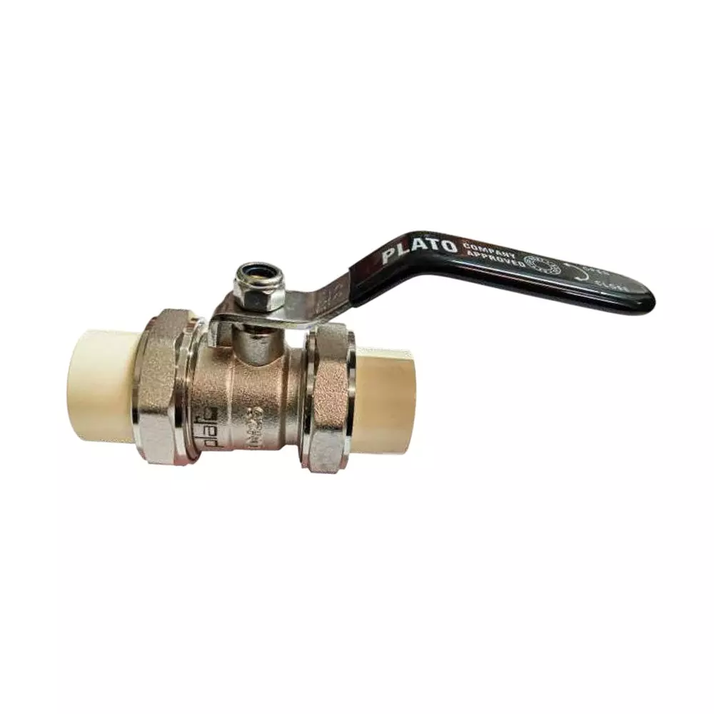 PLATO Union Ball Valve 25 mm with CPVC Sleeve & Stainless Steel Handle, UBV 003