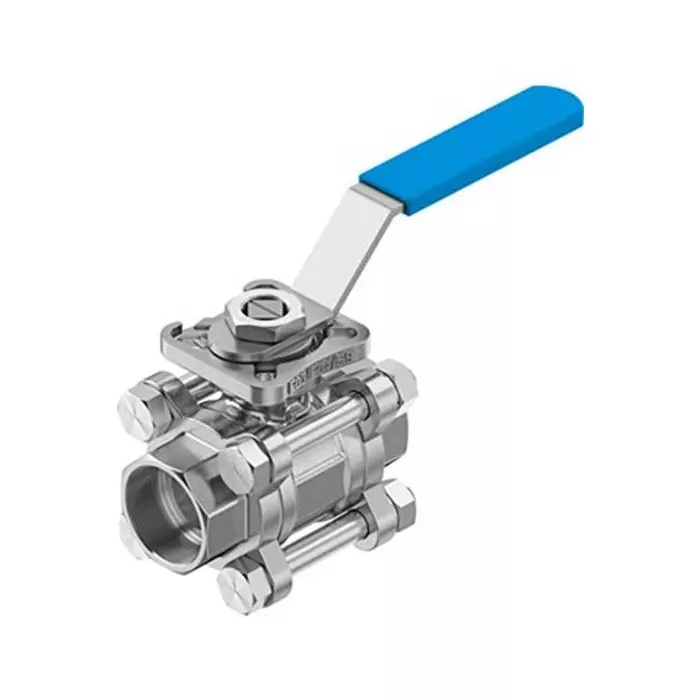 Festo Stainless Steel Ball Valve, Ball Valve, Flanged, 20 mm, 63 bar Operating Pressure, VZBE-3/4-WA-63-T-2-F0304-M-V15V15