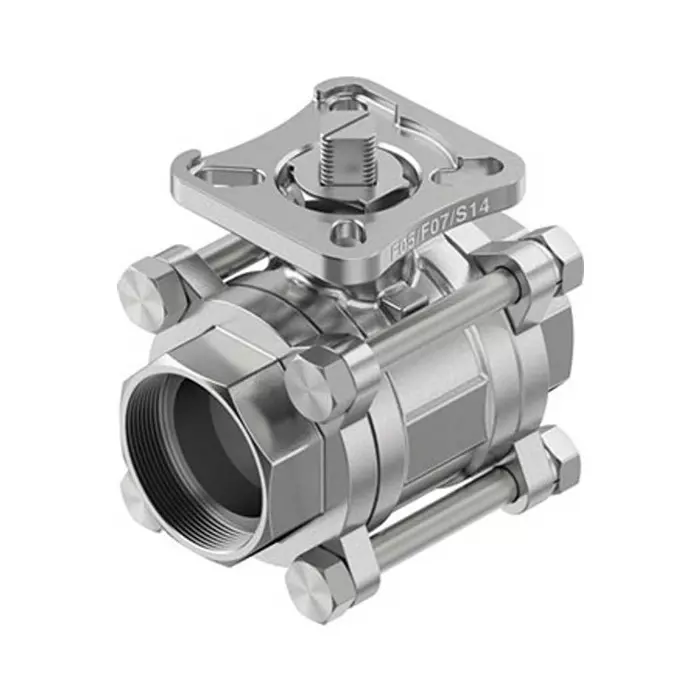 Festo Stainless Steel Ball Valve, Ball Valve, Flanged, 40 mm, 63 bar Operating Pressure, VZBE-11/2-WA-63-T-2-F0507-V15V15