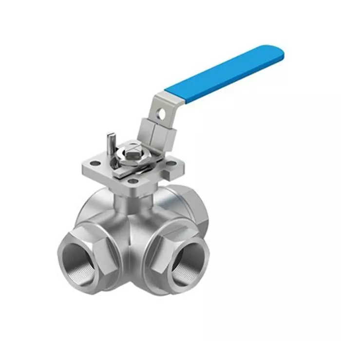 Festo Stainless Steel Ball Valve, Ball Valve, Threaded, NPT 1 NPTin, 20 mm, 63 bar Operating Pressure, VZBE-1-T-63-F-3T-F05-M-V15V15