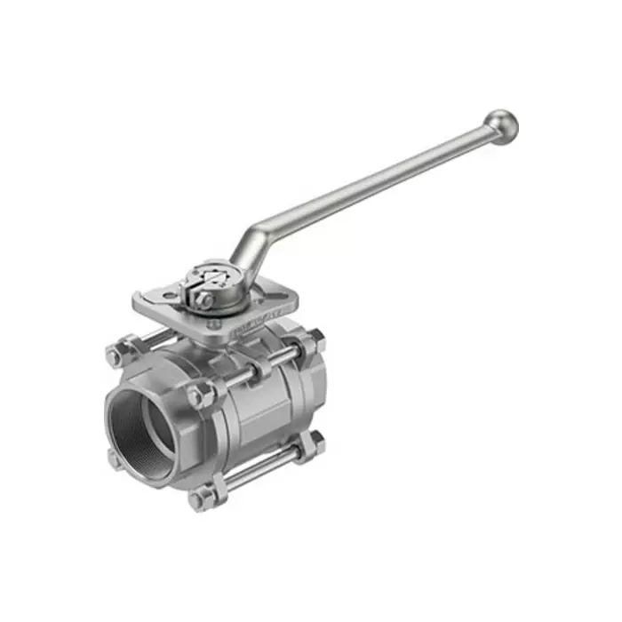 Festo Stainless Steel Ball Valve, Ball Valve, Threaded, NPT 2 1/2 NPTin, 63 mm, 63 bar Operating Pressure, VZBE-21/2-T-63-T-2-F0710-M-V15V16