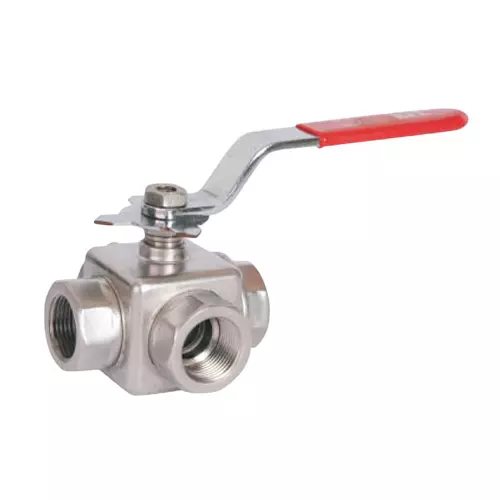 Valson Solid Bar Stock Ball Valve 3-Way 12.7 mm (½ inch) Stainless Steel Screwed BSP