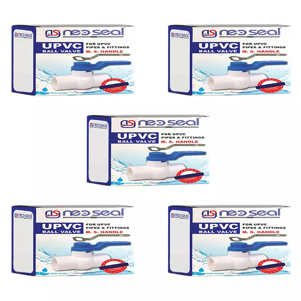 NeoSeal UPVC Ball Valves Gold Star MS Handle (1 1/4 inch) 32 mm (Pack of 5)