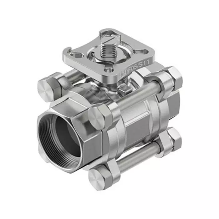 Festo Stainless Steel Ball Valve, Ball Valve, Flanged, 32 mm, 63 bar Operating Pressure, VZBE-11/4-WA-63-T-2-F0405-V15V15