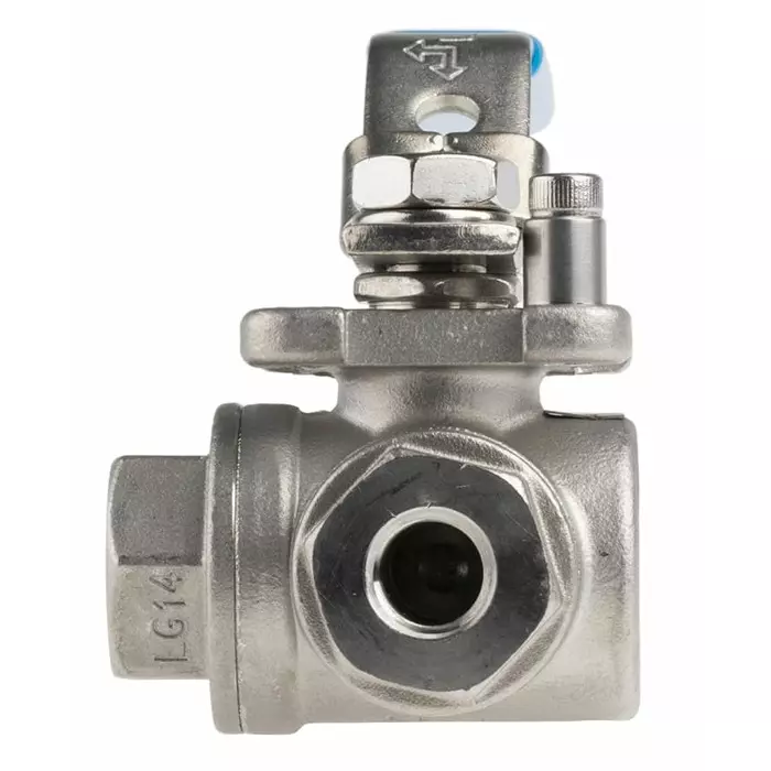 RS PRO BSPP 6.35 mm Stainless Steel L Port 3 Way Ball Valve 68bar Operating Pressure 4991865