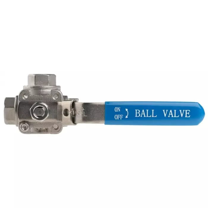RS PRO BSPP 6.35 mm Stainless Steel L Port 3 Way Ball Valve 68bar Operating Pressure 4991865