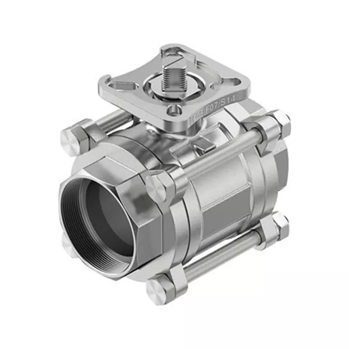 Festo Stainless Steel Ball Valve, Ball Valve, Flanged, 50 mm, 63 bar Operating Pressure, VZBE-2-WA-63-T-2-F0507-V15V15