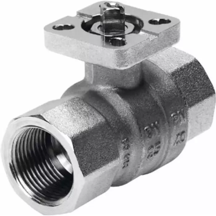 Festo Nickel Plated Brass 2 Way, Ball Valve, Threaded, Rp 2in, 25 mm, 25 bar Operating Pressure, VAPB-2-F-25-F05
