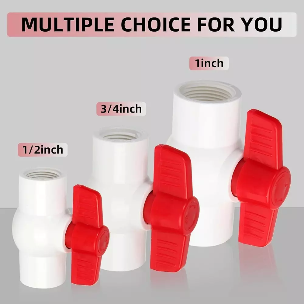 MED BUDDY Ball Valve 1/2 inch (12.5 mm) PVC (Pack of 5 Pcs)