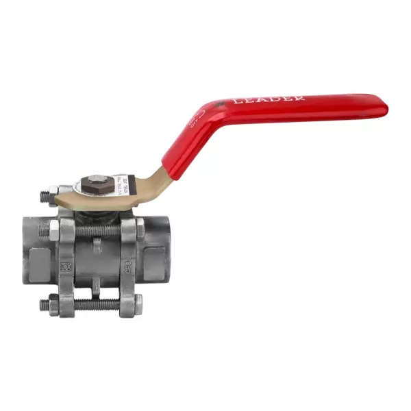 Leader Ball Valve Two Piece Design Floating Ball Lever Operated IBR 32 mm (1-1/4 inch) Cast Stainless Steel Body Class-300 Size Code H, CF8 023