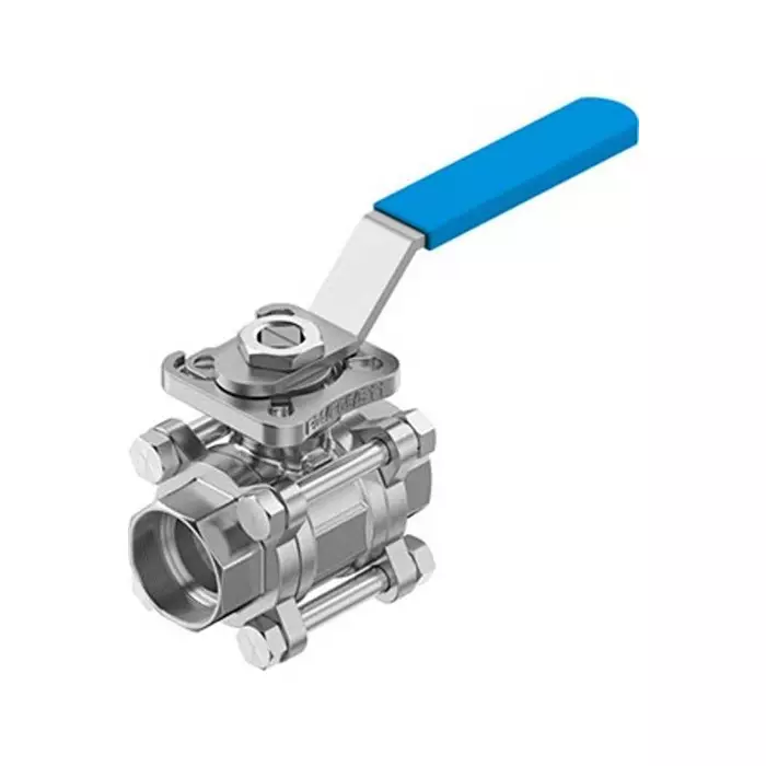 Festo Stainless Steel Ball Valve, Ball Valve, Flanged, 25 mm, 63 bar Operating Pressure, VZBE-1-WA-63-T-2-F0405-M-V15V15