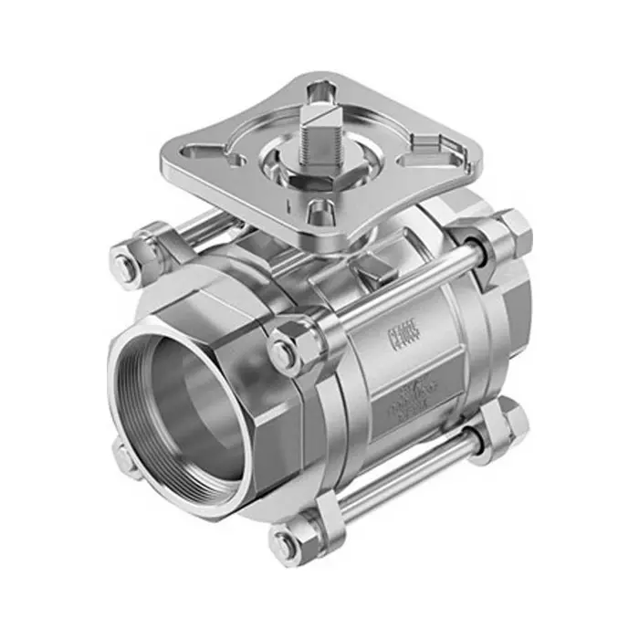 Festo Stainless Steel Ball Valve, Ball Valve, Flanged, 63 mm, 63 bar Operating Pressure, VZBE-21/2-WA-63-T-2-F0710-V15V15