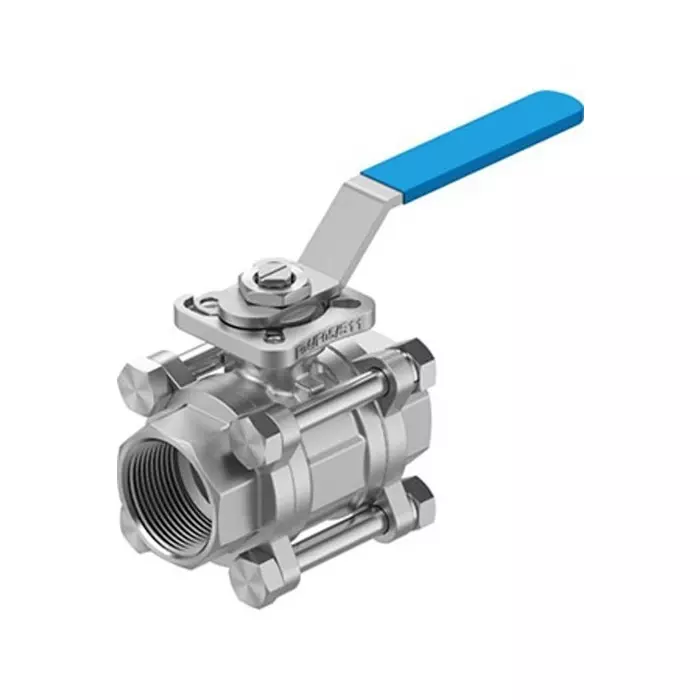 Festo Stainless Steel Ball Valve, Ball Valve, Threaded, NPT 1 1/4 NPTin, 32 mm, 63 bar Operating Pressure, VZBE-11/4-T-63-T-2-F0405-M-V15V15