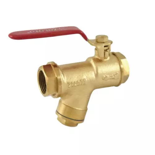 Zoloto 25 mm Ball Valve with Integral Strainer Bronze Screwed Connection, 1085