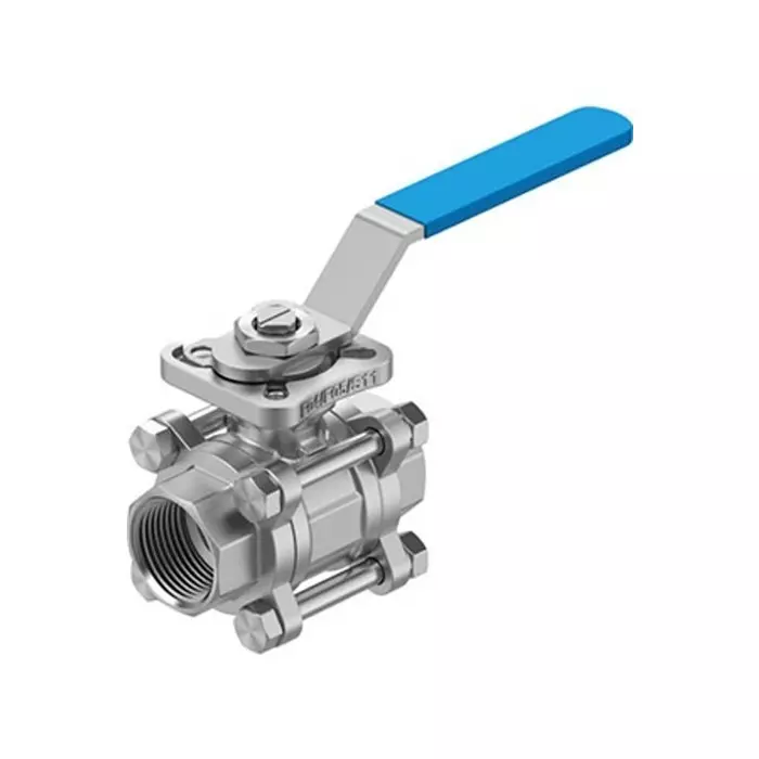 Festo Stainless Steel Ball Valve, Ball Valve, Threaded, NPT 1 NPTin, 25 mm, 63 bar Operating Pressure, VZBE-1-T-63-T-2-F0405-M-V15V15