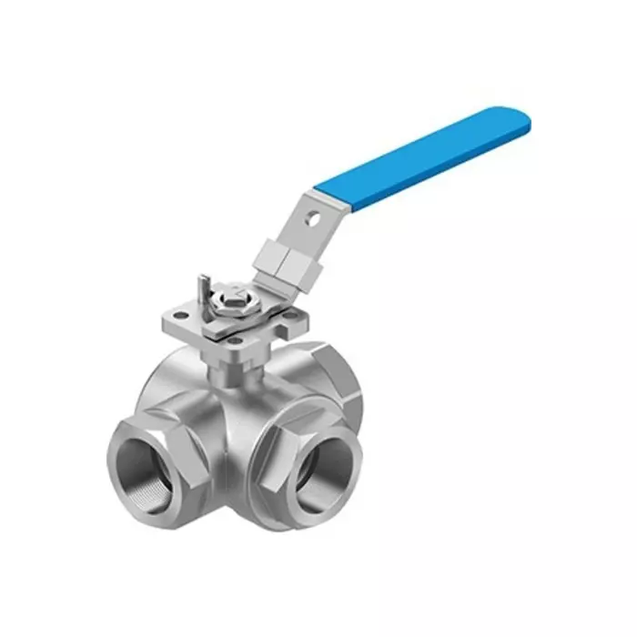 Festo Stainless Steel Ball Valve, Ball Valve, Threaded, NPT 1 1/4 NPTin, 25 mm, 63 bar Operating Pressure, VZBE-11/4-T-63-F-3L-F05-M-V15V15