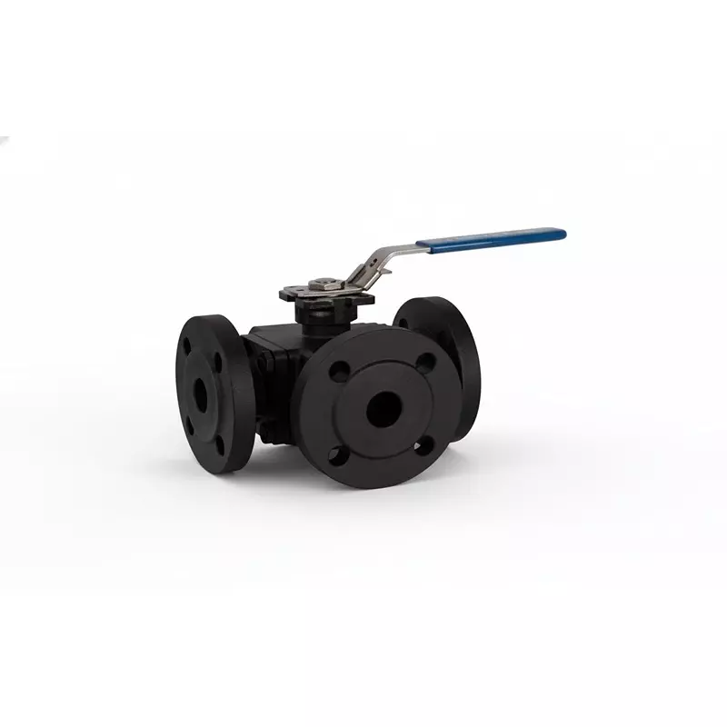 Quickair Ball Valve With L Port & ISO Pad Mounting 1/2 inch (12.7 mm) Carbon Steel, A300RB-15-16-02-07-01-01-00