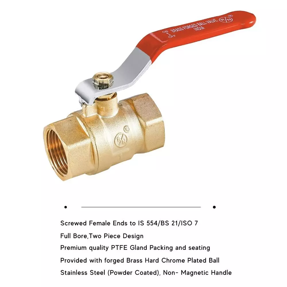 RN Ball Valve Forged Brass 3 Inch (80 mm) Size for Control Water, Air & Oil Flow, 1710