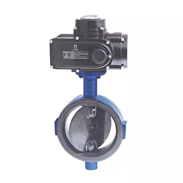 Leader Butterfly Valve Wafer Type Electric Actuator Operated On-off Type (With ISI Mark Non IBR) Cast Iron, CI 091EF (Size: 1-1/2 - 16 Inch)