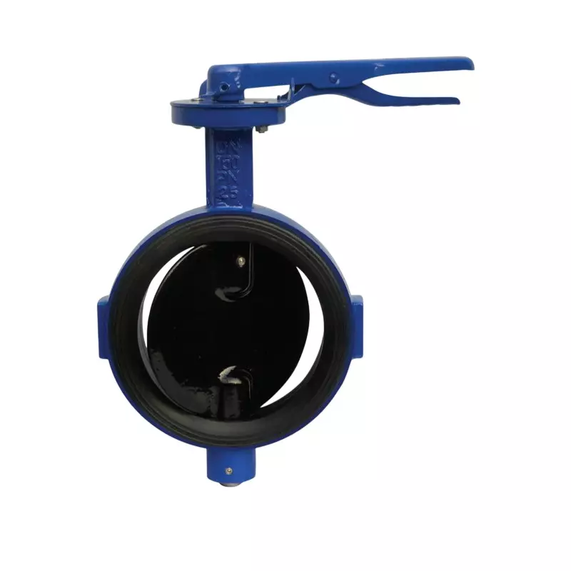 Leader Butterfly Valve Wafer Type Without Lugs Lever Operated (4 inch) 100 mm Ductile Iron Body PN-25 Size Code N, DI 096A