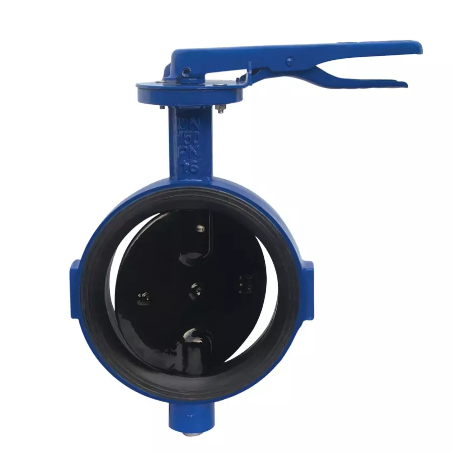 Leader Butterfly Valve Wafer Type, Lever Operated With Gear 400 mm (16 inch) PN-1.6 Stainless Steel (CF8M) Disc, CI 028C