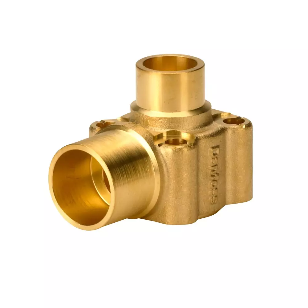 Danfoss Brass Valve Body Straightway Solder, ODF Connection 12 mm Inlet & 16 mm Outlet Size, 067B4002