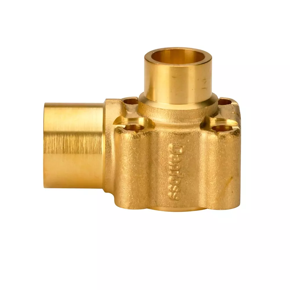 Danfoss Brass Valve Body Straightway Solder, ODF Connection 12 mm Inlet & 16 mm Outlet Size, 067B4002