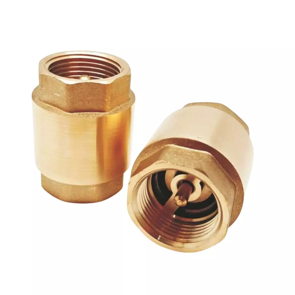 PLATO Vertical Check Valve Golden Forged Brass Wall Mount 65 mm, VV 007