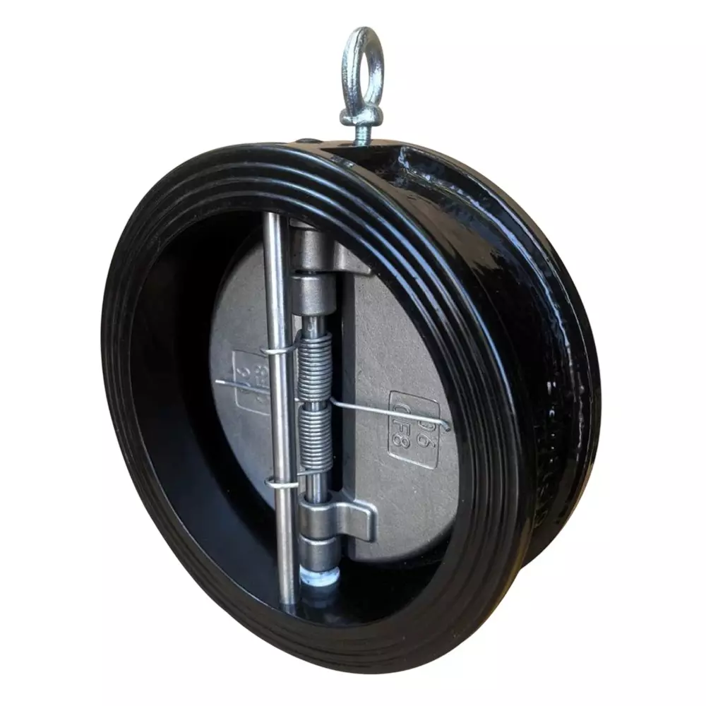 Leader Dual Plate Check Valve Wafer Type Spring Loaded (6 inch) 150 mm Ductile Iron Body PN-25 Size Code P, DI 084