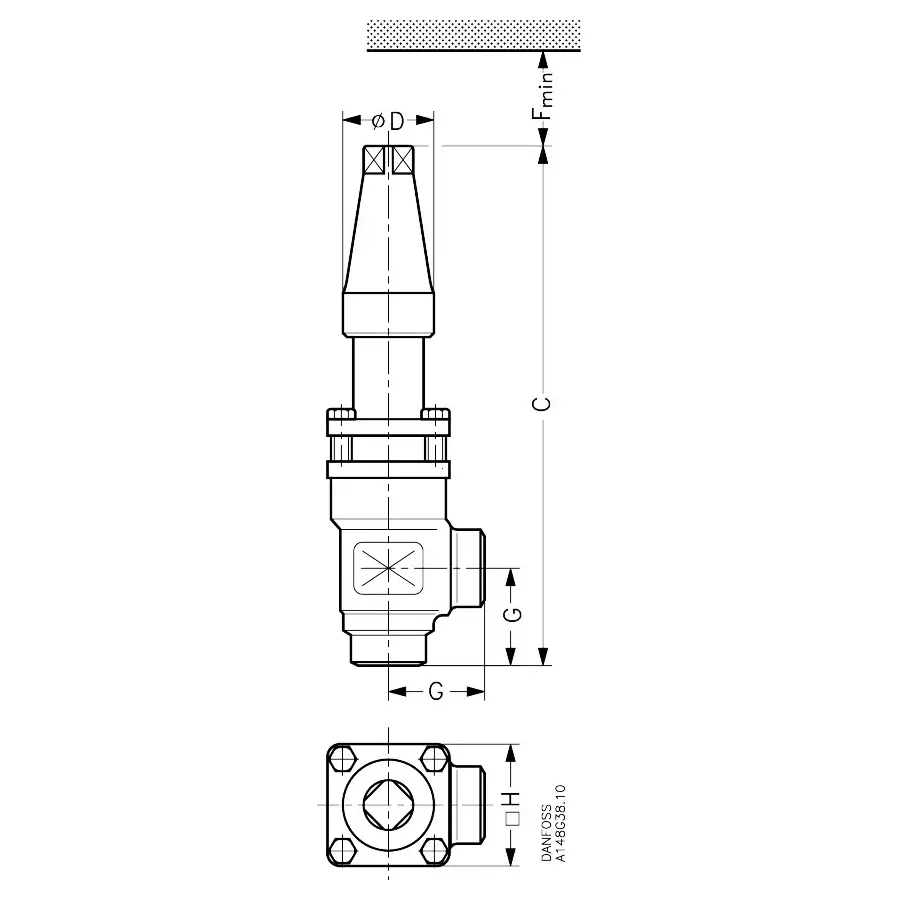 Danfoss Check and Stop Valve Angleway Butt Weld Connection 80 mm 40 mm Connection Size 52 bar, SCA-X 40