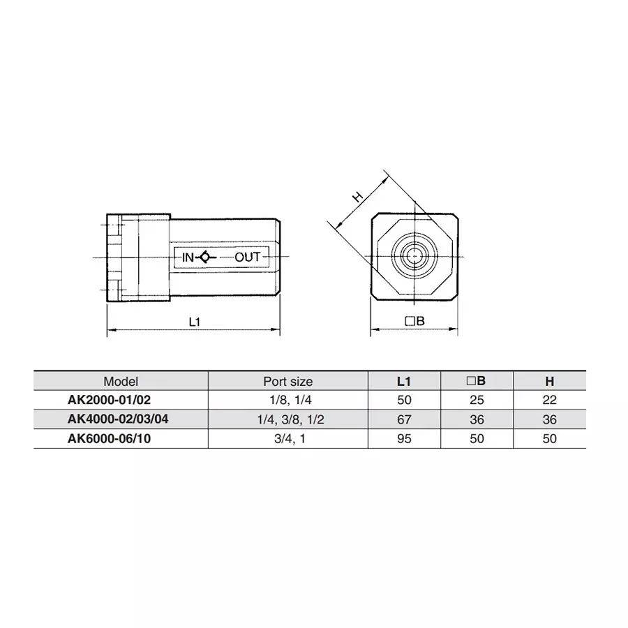 SMC 6.35 mm (1/4 inch) Check Valve AK2000-02