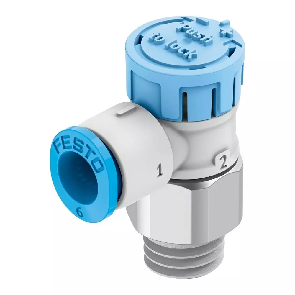 FESTO One-Way Flow Control Valve -10 °C - 60 °C Media Temperature Screw-In Type of Mounting, 8068748