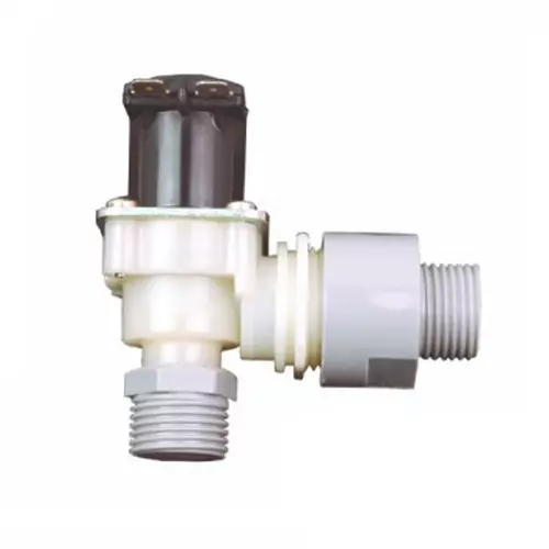 Bharat Photon Right Angle Solenoid Valve 220 V AC Teflon Body L Shape Size 1/2 inch (12.7 mm) for BPE Products