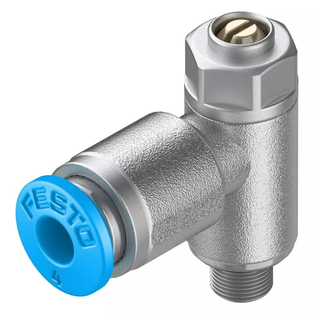 FESTO One-Way Flow Control Valve 0.02 Mpa - 1 Mpa Operating Pressure -10 °C - 60 °C Media Temperature, 193138