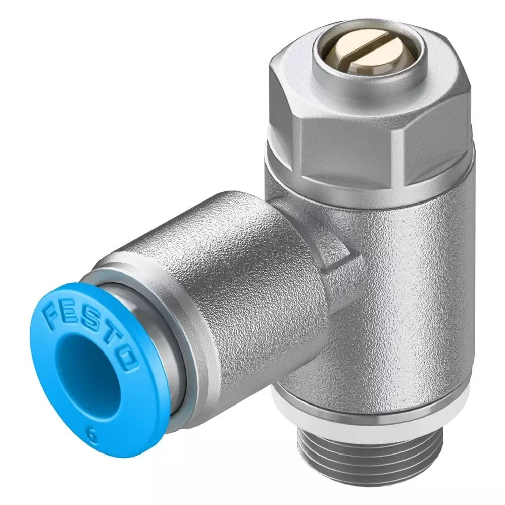 FESTO One-Way Flow Control Valve 0.02 Mpa - 1 Mpa Operating Pressure -10 °C - 60 °C Media Temperature, 193144