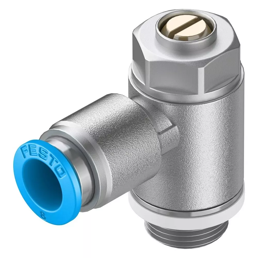 FESTO One-Way Flow Control Valve 0.02 Mpa - 1 Mpa Operating Pressure -10 °C - 60 °C Media Temperature, 193147