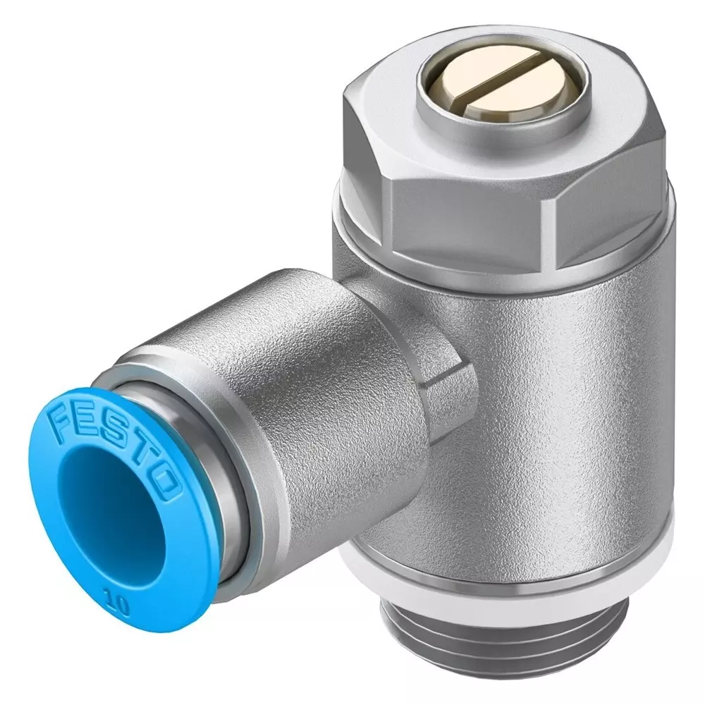 FESTO One-Way Flow Control Valve 0.02 Mpa - 1 Mpa Operating Pressure -10 °C - 60 °C Media Temperature, 193151