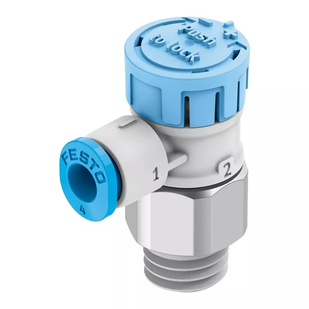 FESTO One-Way Flow Control Valve -10 °C - 60 °C Media Temperature Screw-In Type of Mounting, 8068747