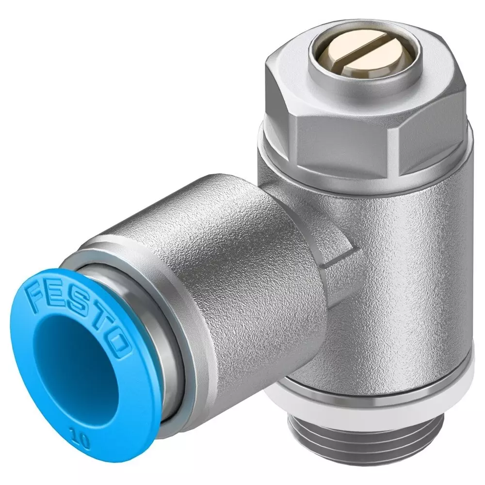 FESTO One-Way Flow Control Valve 0.02 Mpa - 1 Mpa Operating Pressure -10 °C - 60 °C Media Temperature, 193148